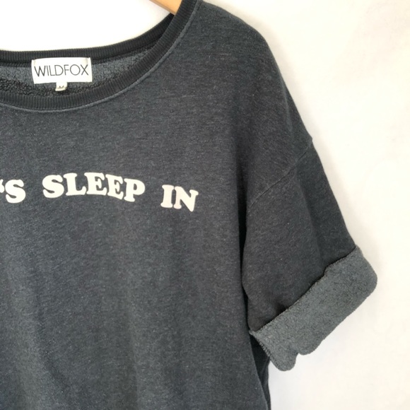 Wildfox Let’s Sleep In Oversized Sweatshirt Grey M - Picture 3 of 6